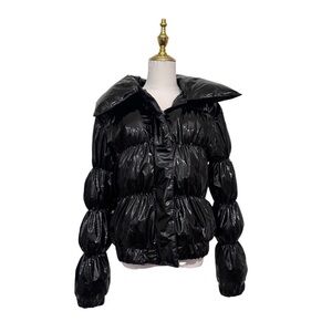 Fashion Nova Shiny Black Puffer Jacket